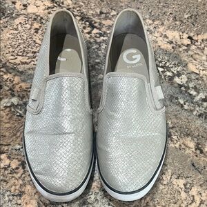 GUESS Metallic Silver Women's Slip-On Sneakers